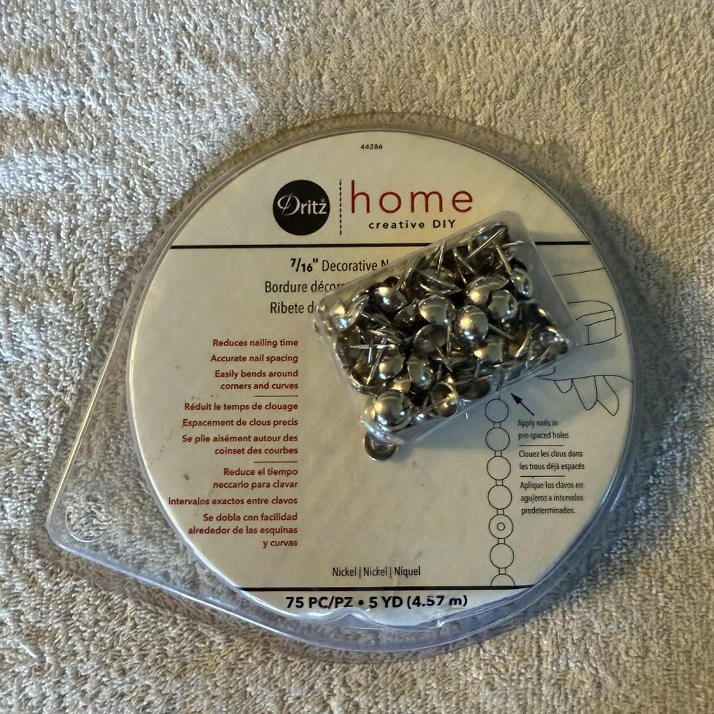 Dritz Home Nickel Decorative 7/16'' Decorative Nails 75 PC 5 YD Arts & Crafts